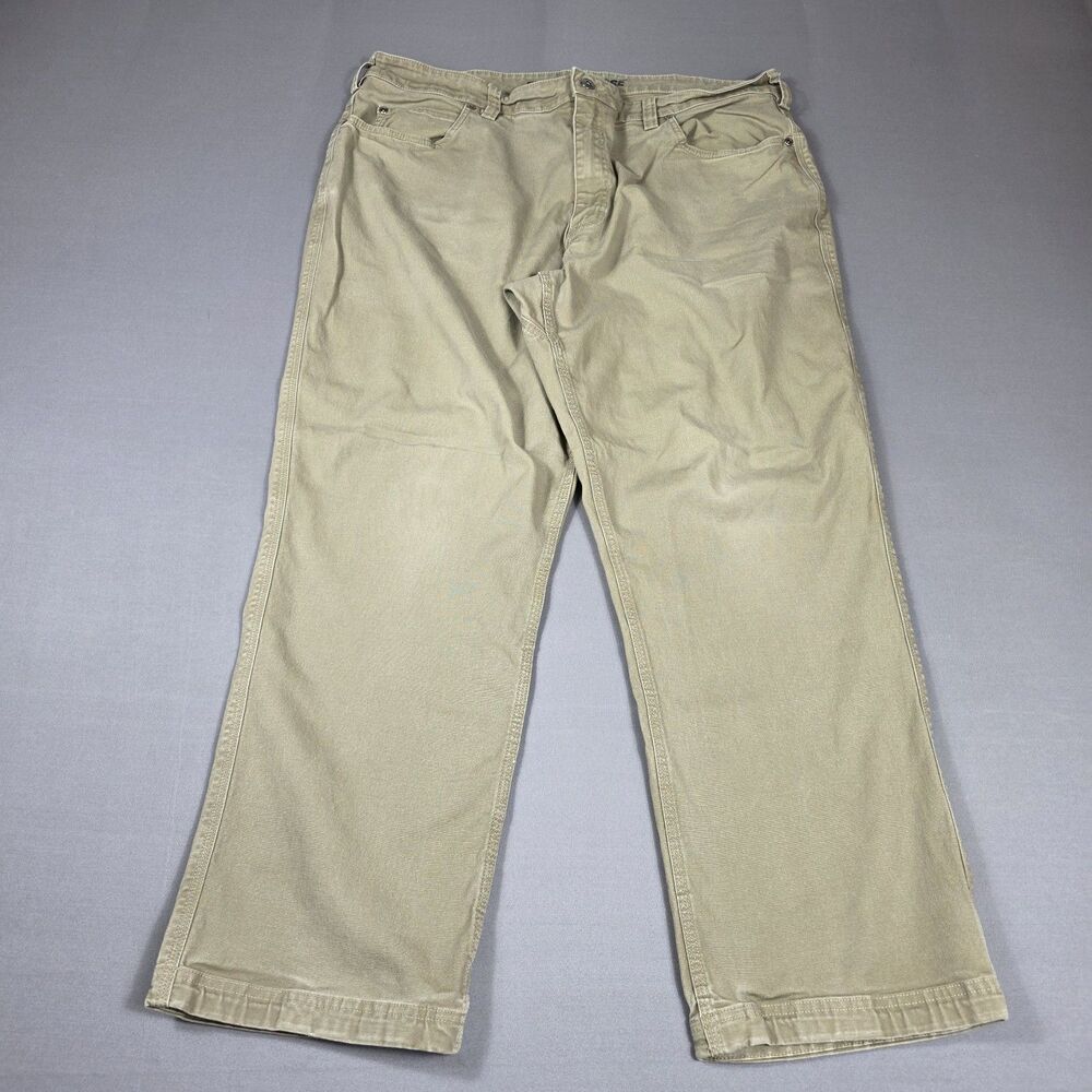 Duluth Flex Fire Hose Work Pants Men's Size 40x30 Straight Leg Dark Tan Color